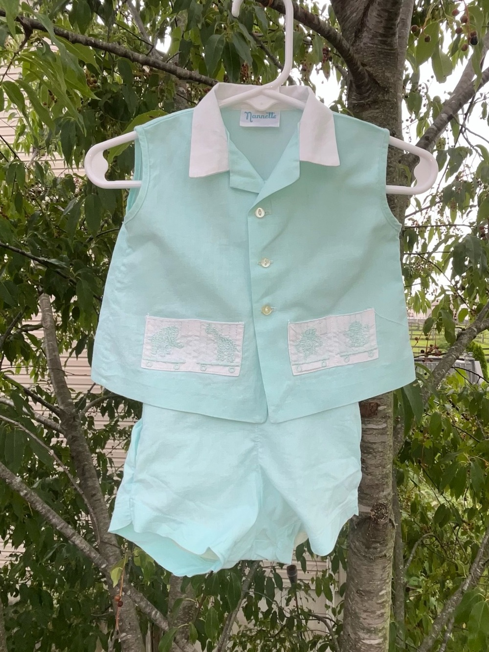 Vintage 60’s Nannette Baby Boy Set Size 0-6 Month Baby Boy